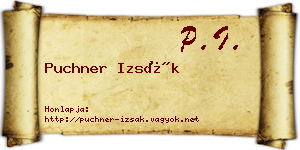 Puchner Izsák névjegykártya